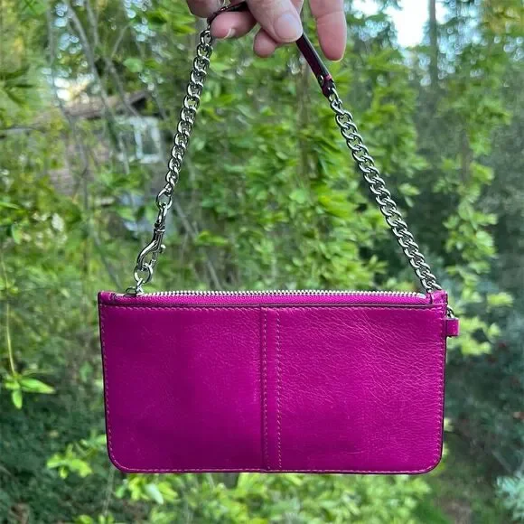 COACH VINTAGE Madison Leather Wristlet Wallet Clutch Fuchsia Pink w Silver Hardw - Picture 2 of 6